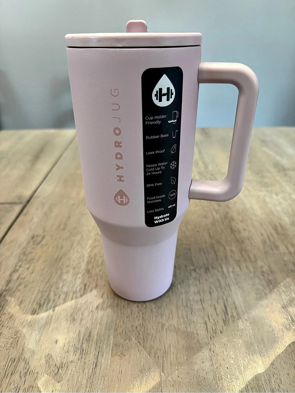 HydroJug Traveler 40 oz Pink Sand Tumbler